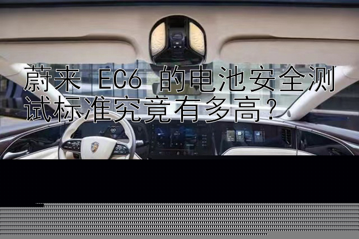 蔚来 EC6 的电池安全测试标准究竟有多高？