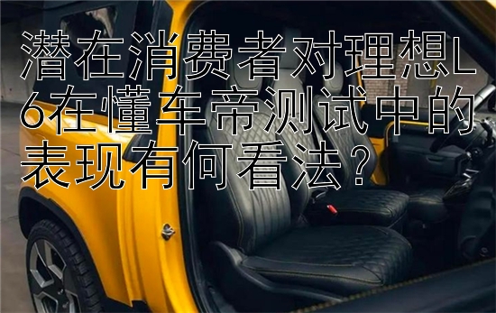 潜在消费者对理想L6在懂车帝测试中的表现有何看法？